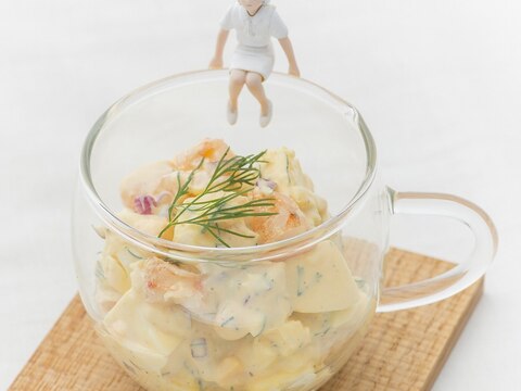 【コップのレシピ】フチ子さんのたまごサラダ